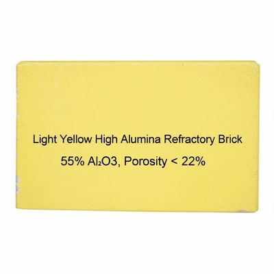 주문 Light Yellow High Alumina Refractory Brick with 55% Al2O3 and Porosity Below 22% online manufacture